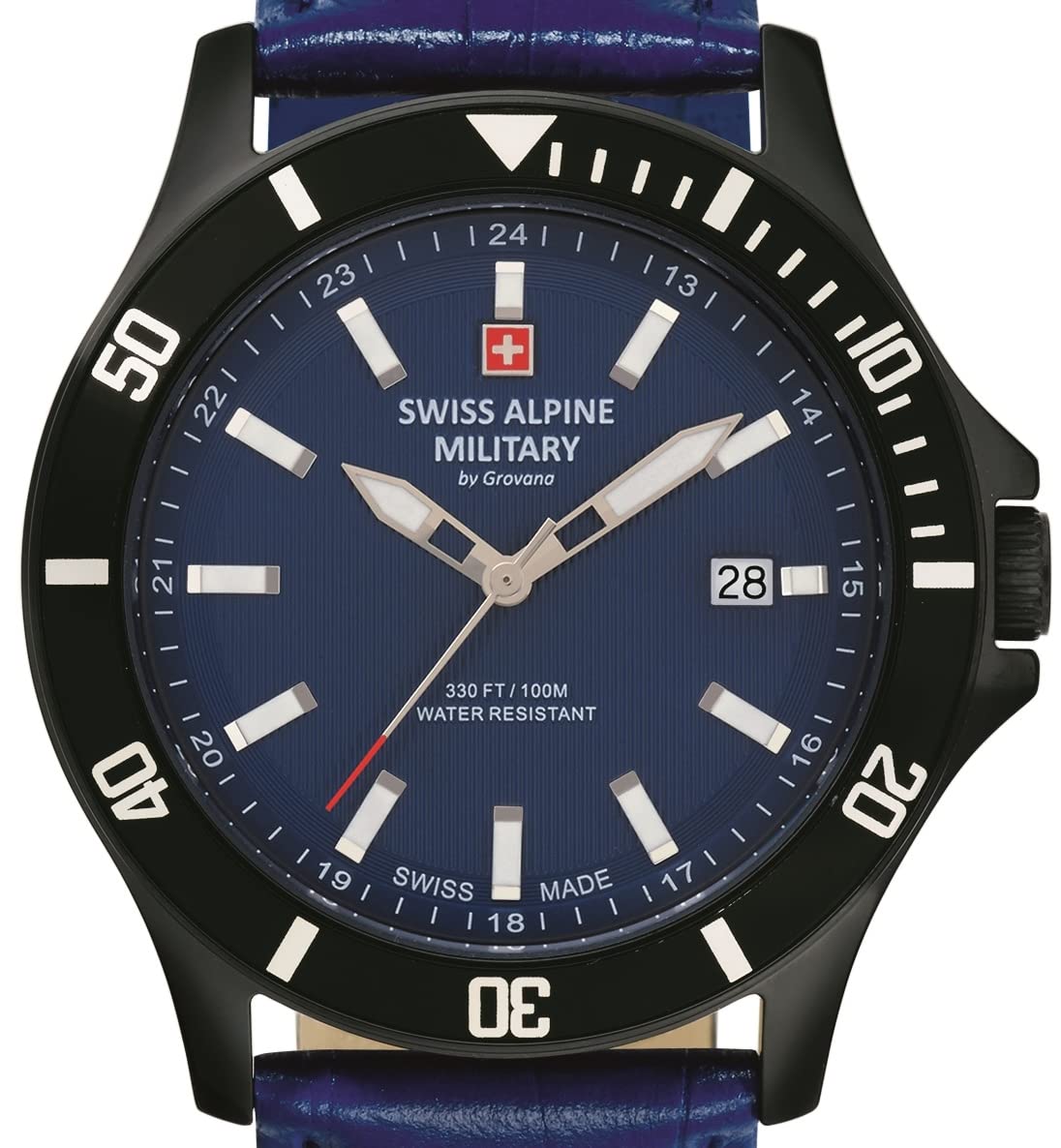 Swiss Alpine Military 7022.1 Montre pour homme, à quartz analogique, en cuir